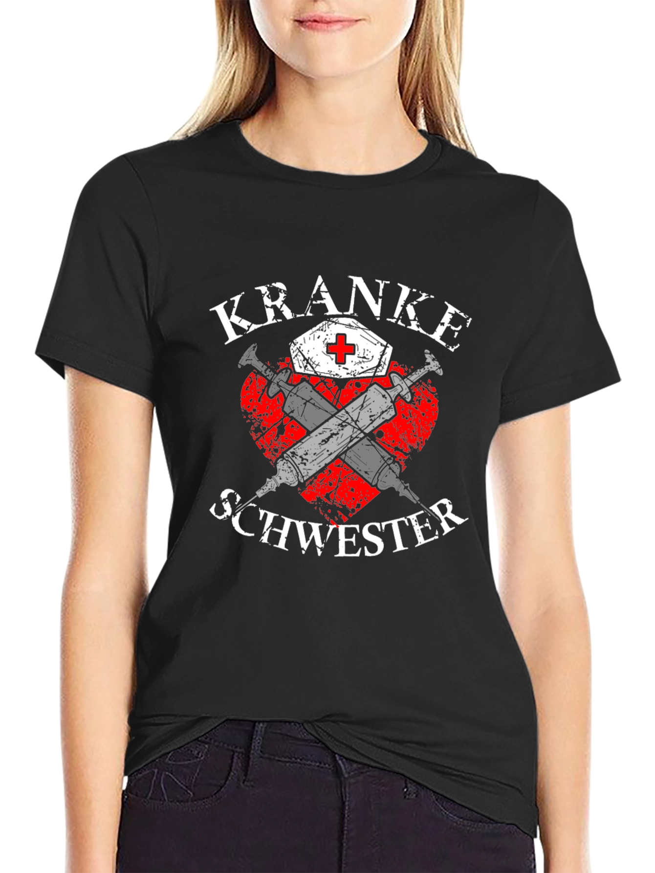 Kranke Schwester Nurse T-Shirt Black