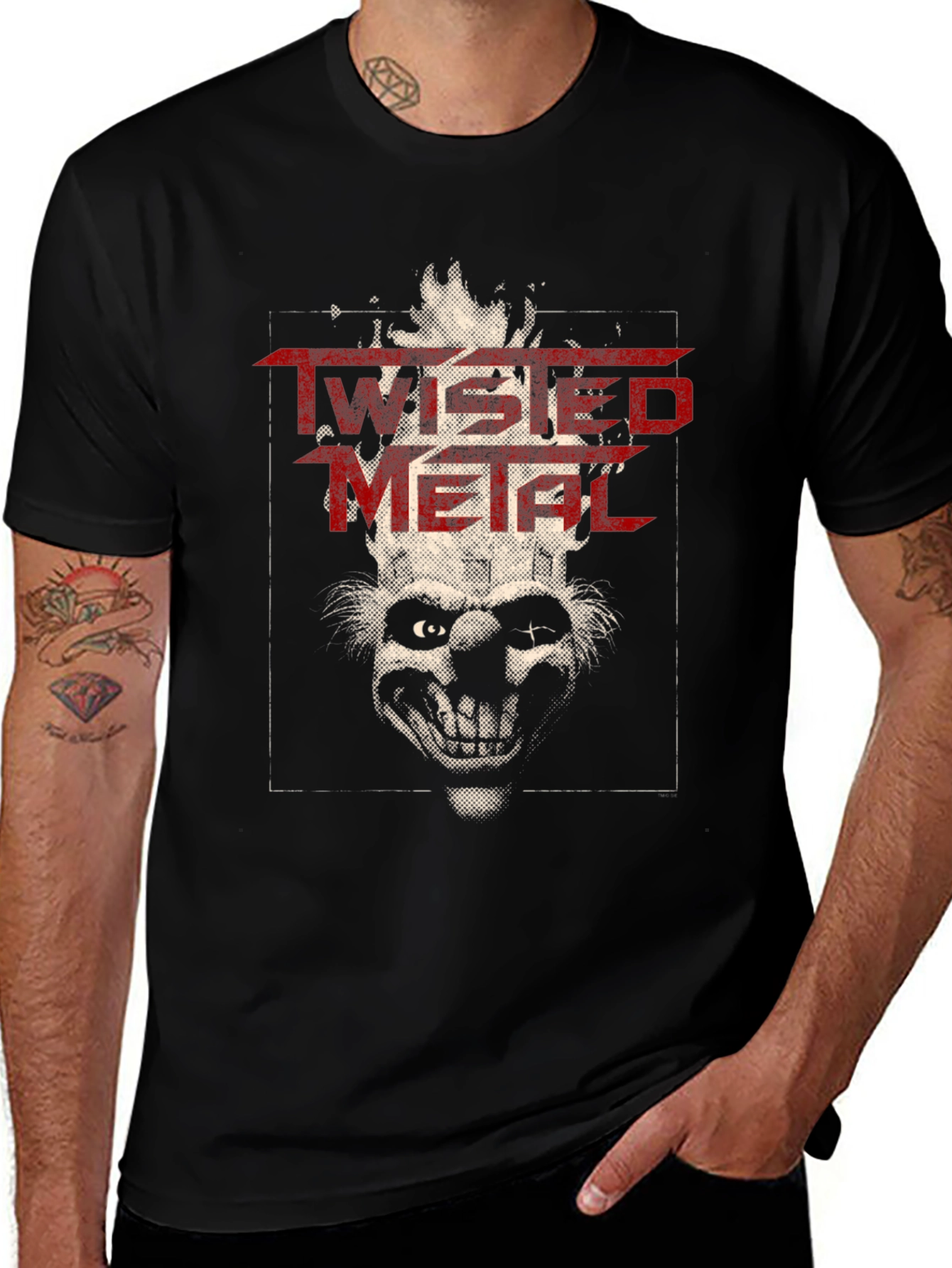 Twisted Metal Clown Graphic T-Shirt - Black