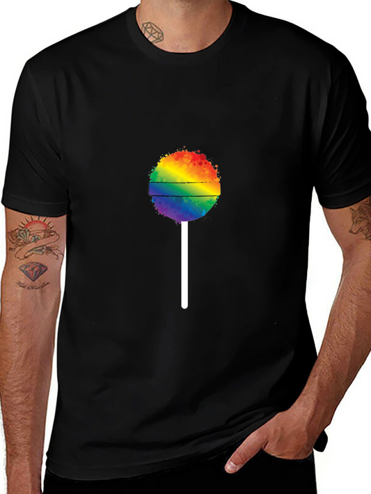 Rainbow Lollipop Graphic Tee - Black