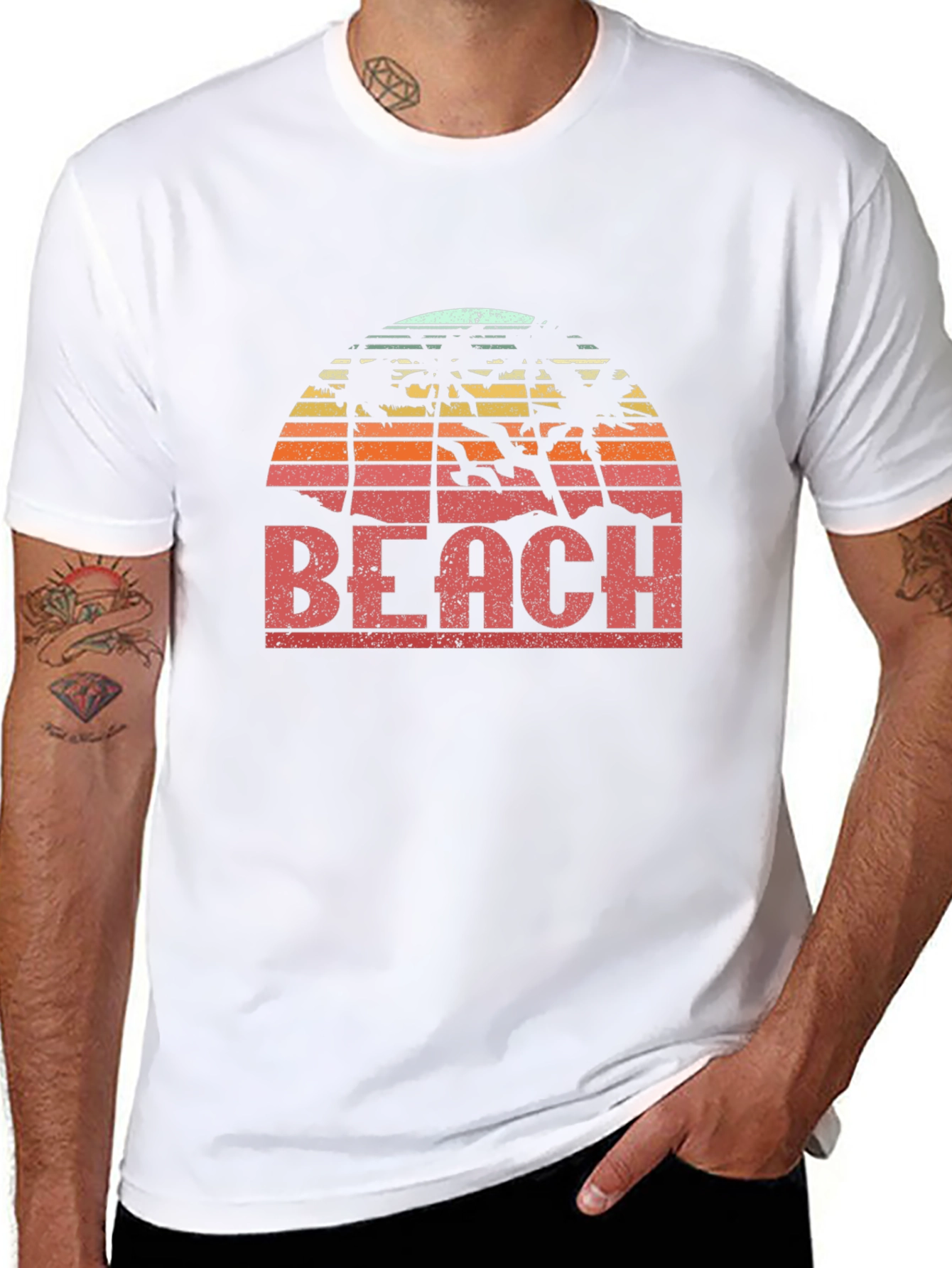 Retro Beach Sunset Graphic T-Shirt