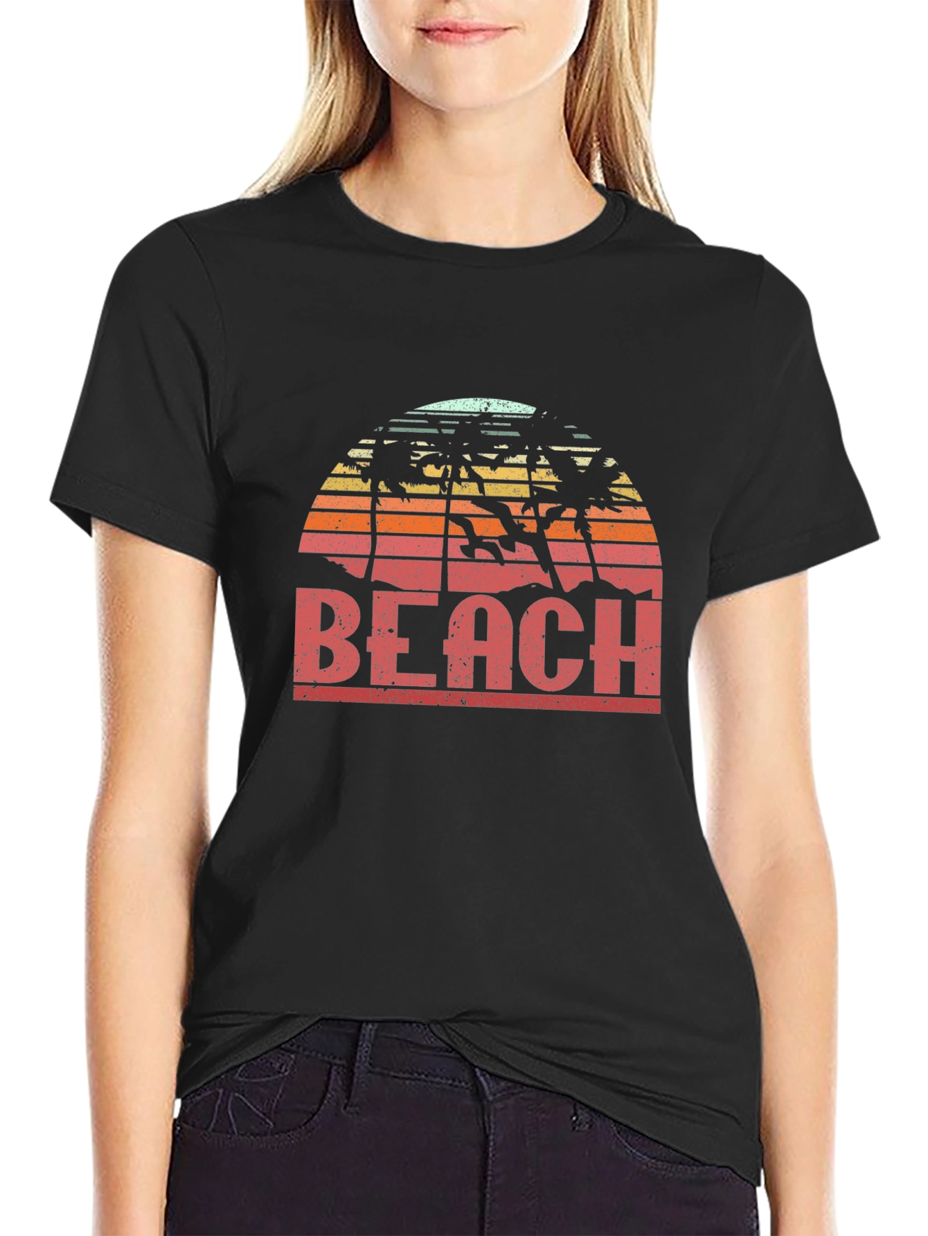 Retro Beach Sunset Graphic T-Shirt