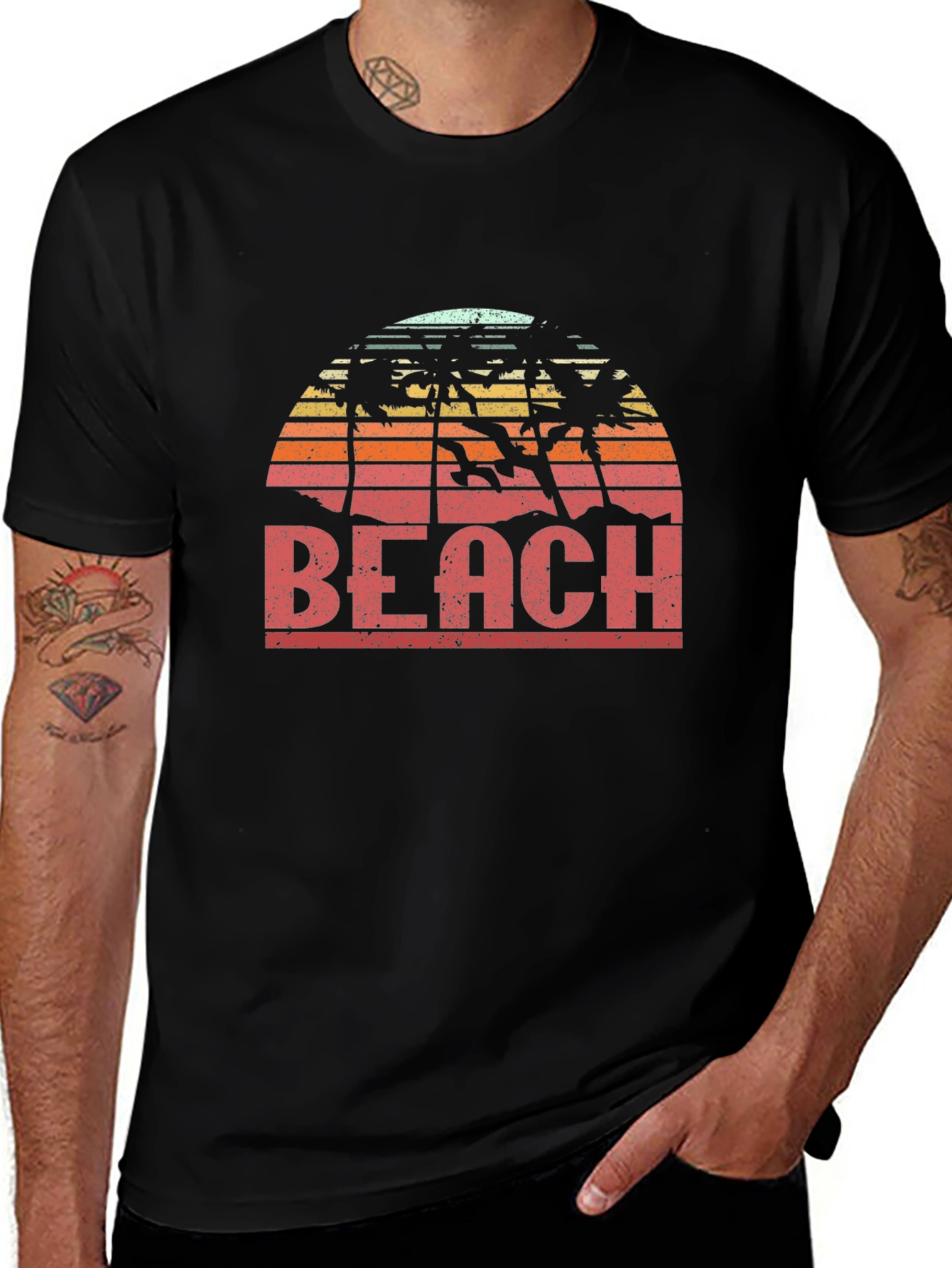 Retro Beach Sunset Graphic T-Shirt