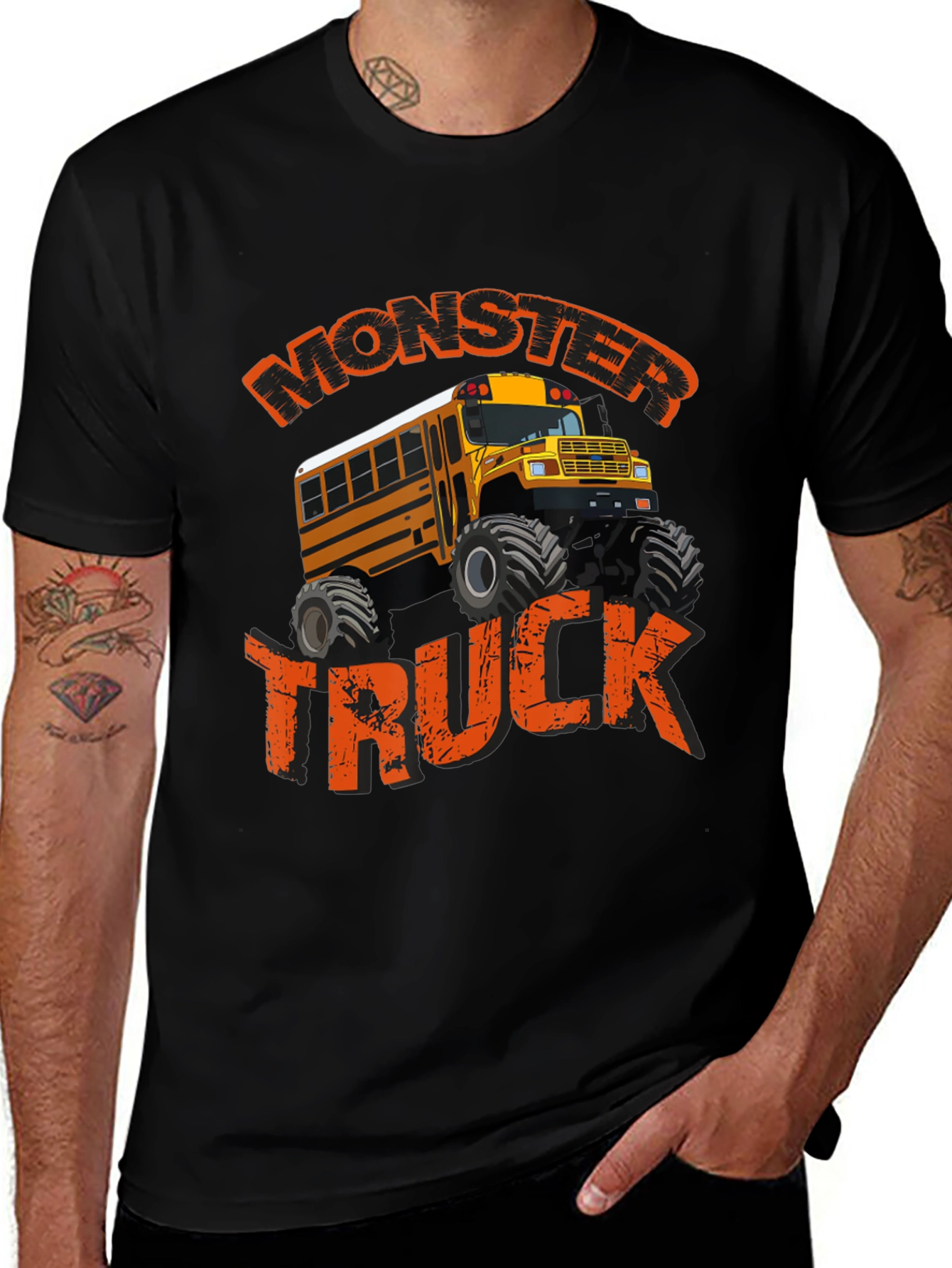 Monster Truck School Bus Graphic Tee