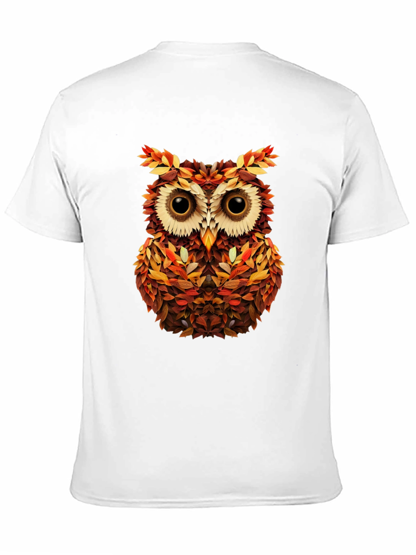 Autumn Owl Graphic Tee - Nature Inspired Black T-Shirt
