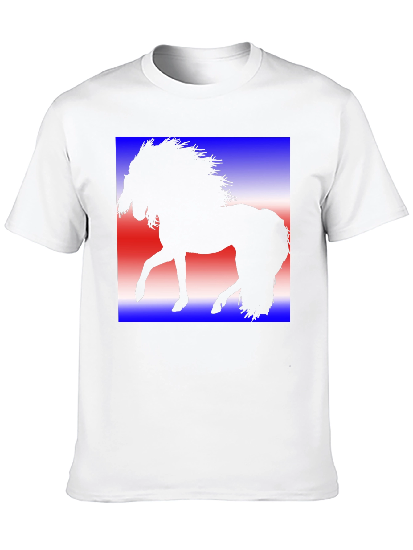 Horse Silhouette Graphic Tee - Patriotic Design
