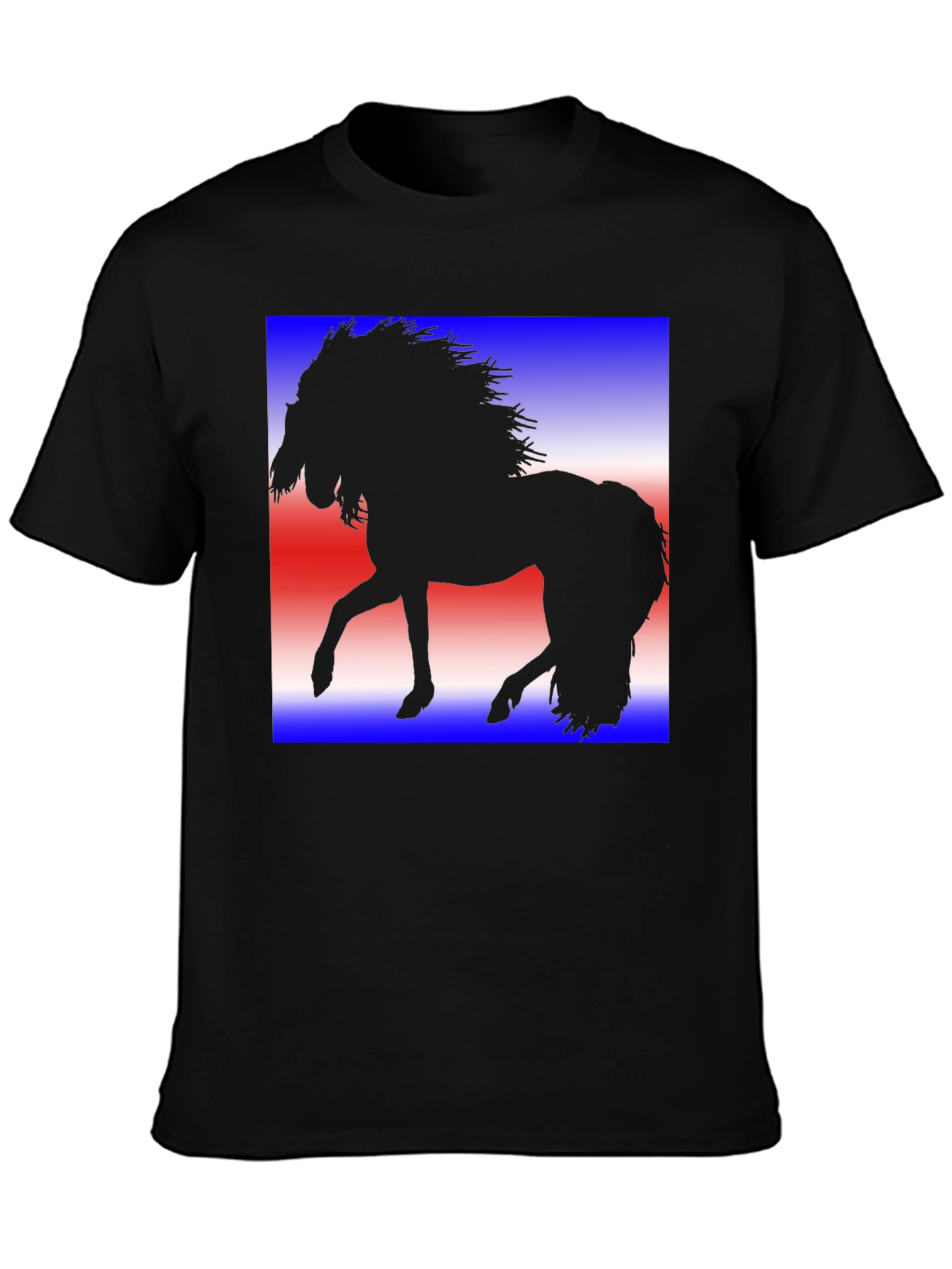 Horse Silhouette Graphic Tee - Patriotic Design
