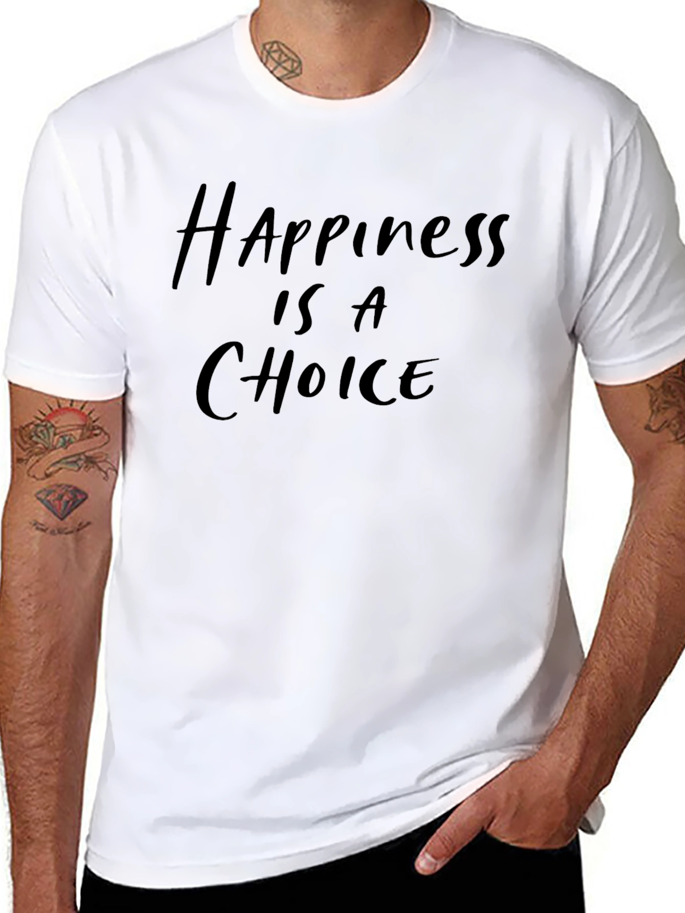 Happiness Choice Black Graphic Tee