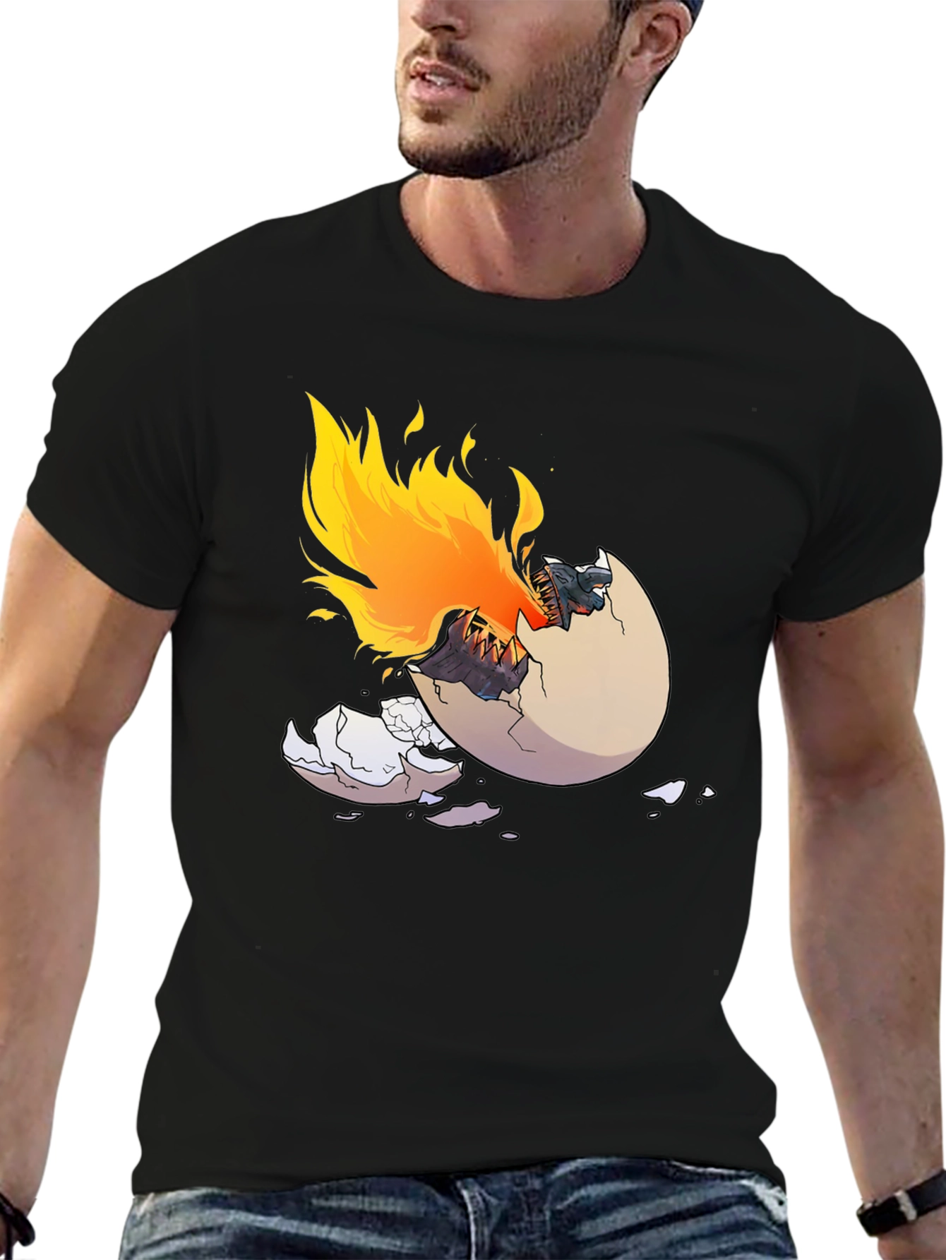 Dragon Hatching T-Shirt - Fire Breathing Design