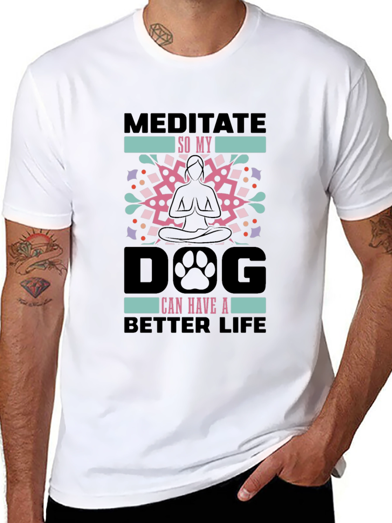 Meditate Dog Life Tee - Yoga Lovers Shirt