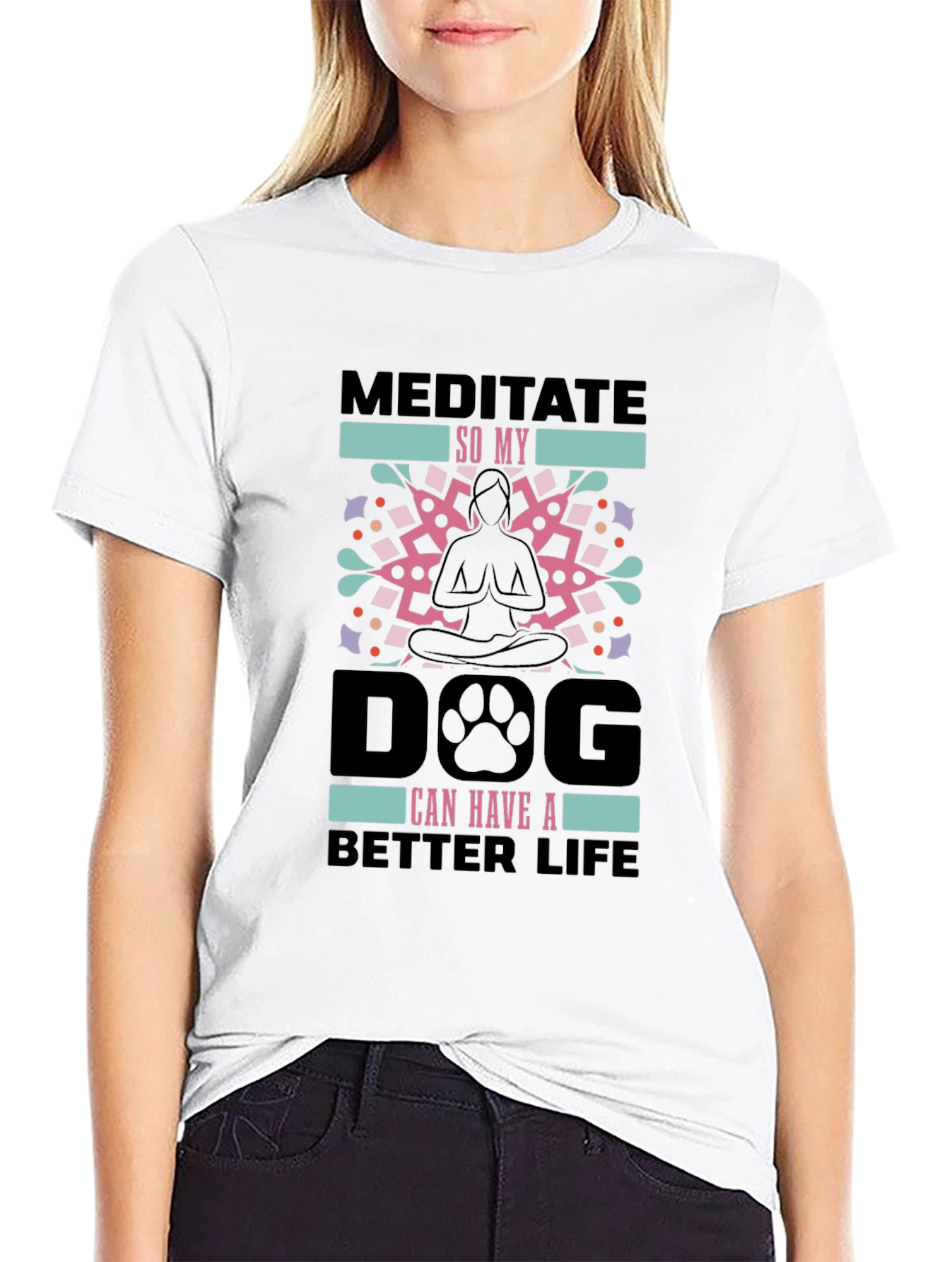 Meditate Dog Life Tee - Yoga Lovers Shirt