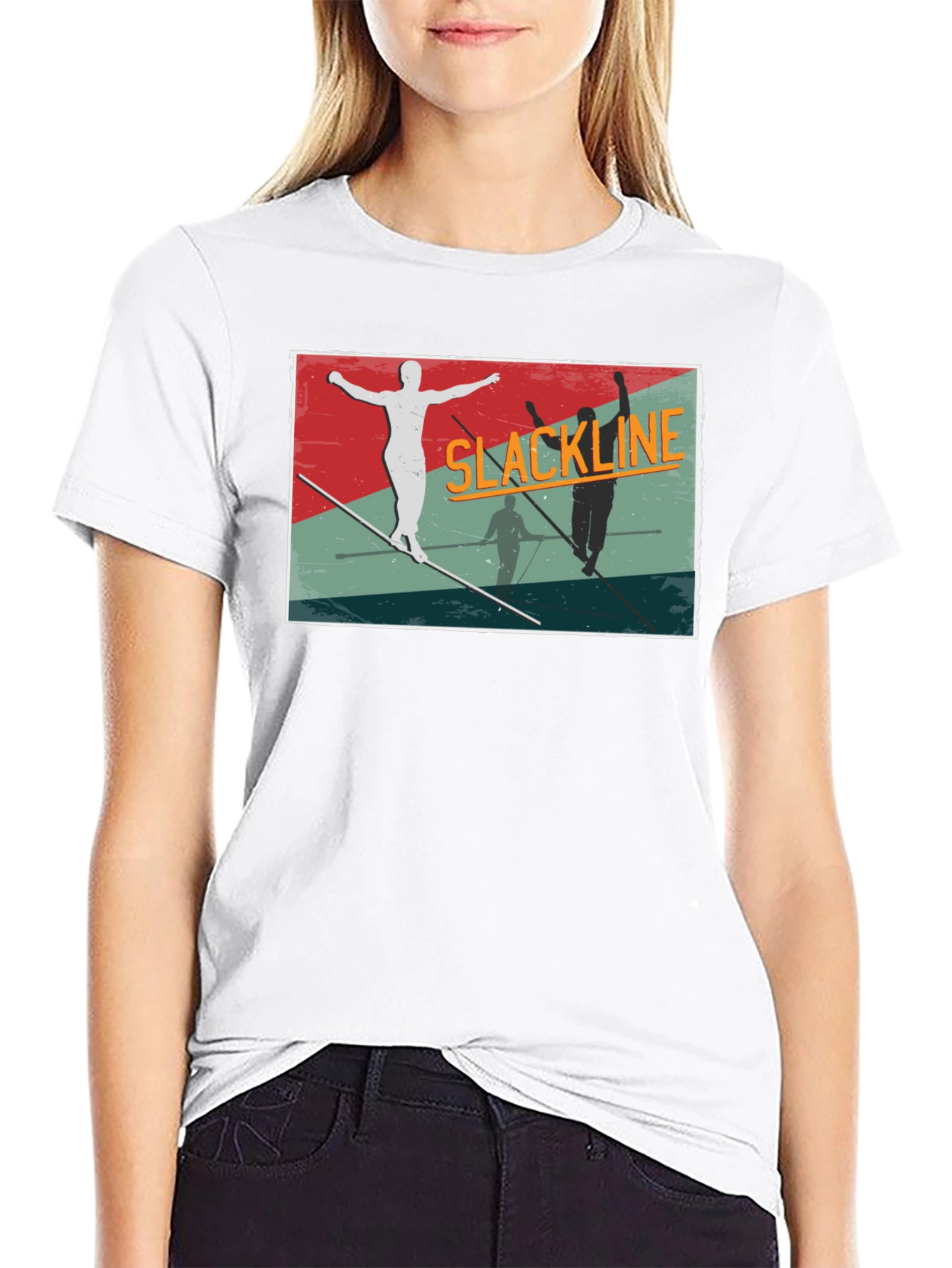 Slackline Graphic Tee - Black Cotton T-Shirt