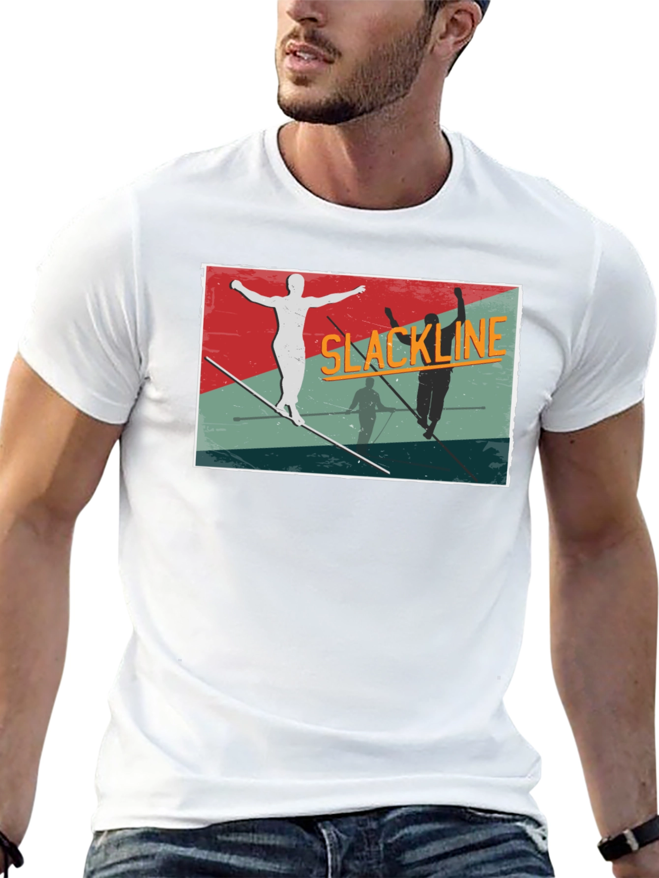Slackline Graphic Tee - Black Cotton T-Shirt