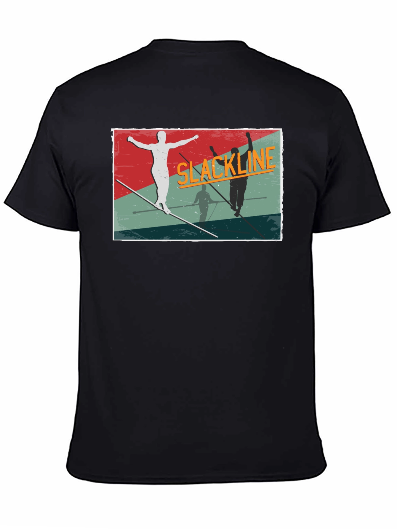 Slackline Graphic Tee - Black Cotton T-Shirt
