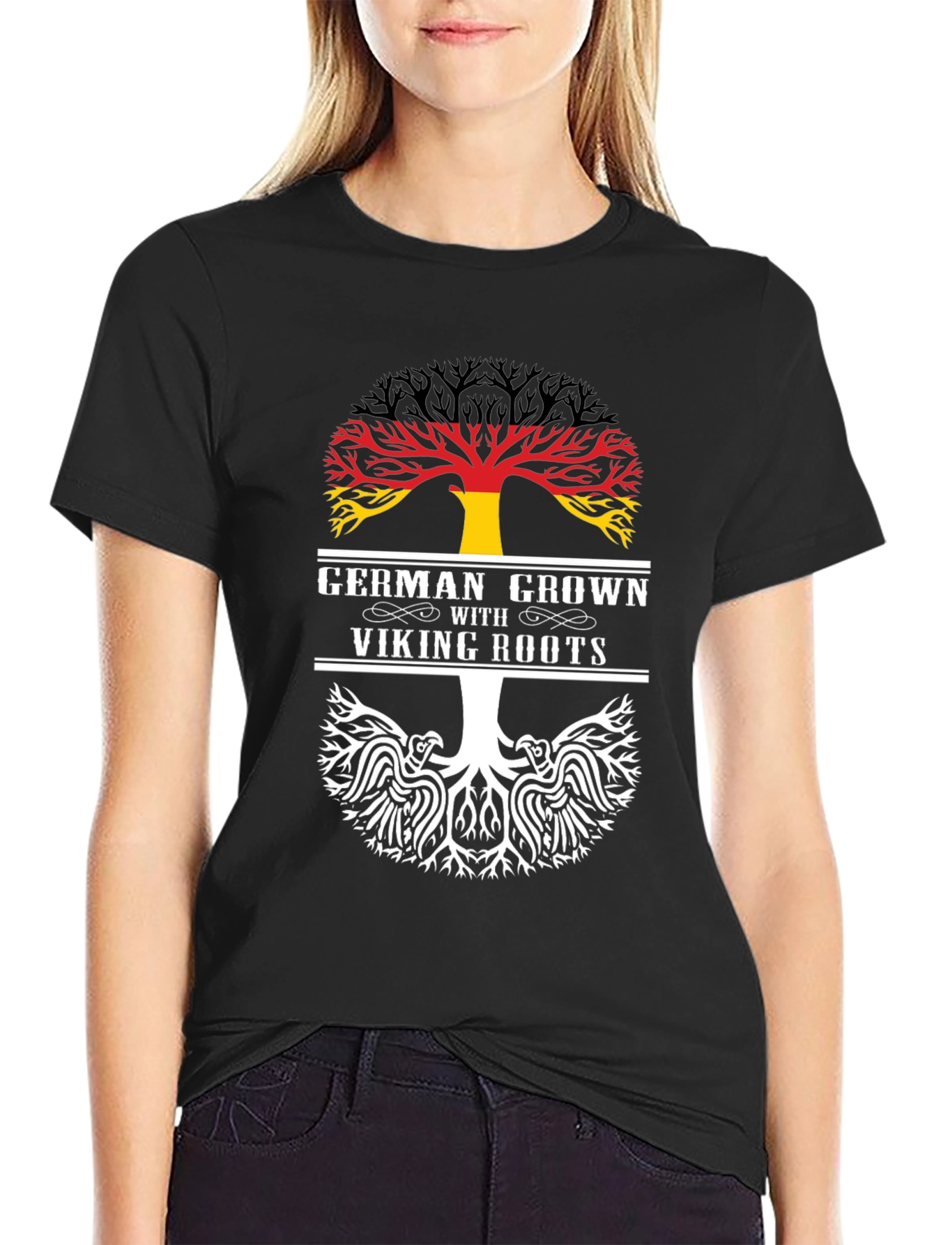 German Grown Viking Roots Graphic Tee - Black