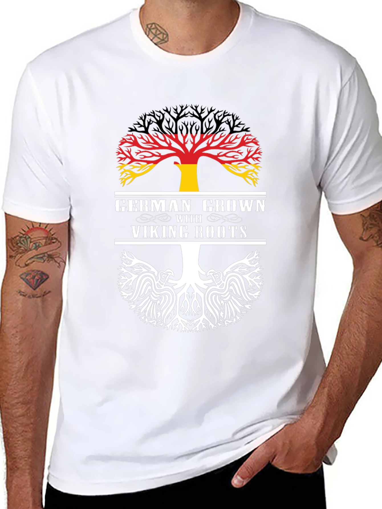German Grown Viking Roots Graphic Tee - Black