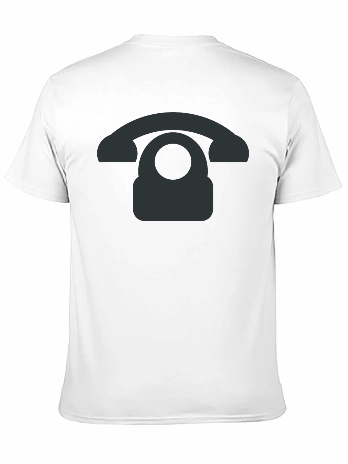 Retro Phone Graphic Tee - Black Cotton Blend