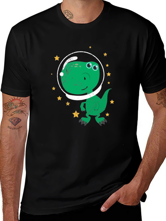 Dino Astronaut T-Shirt - Green Dinosaur in Space