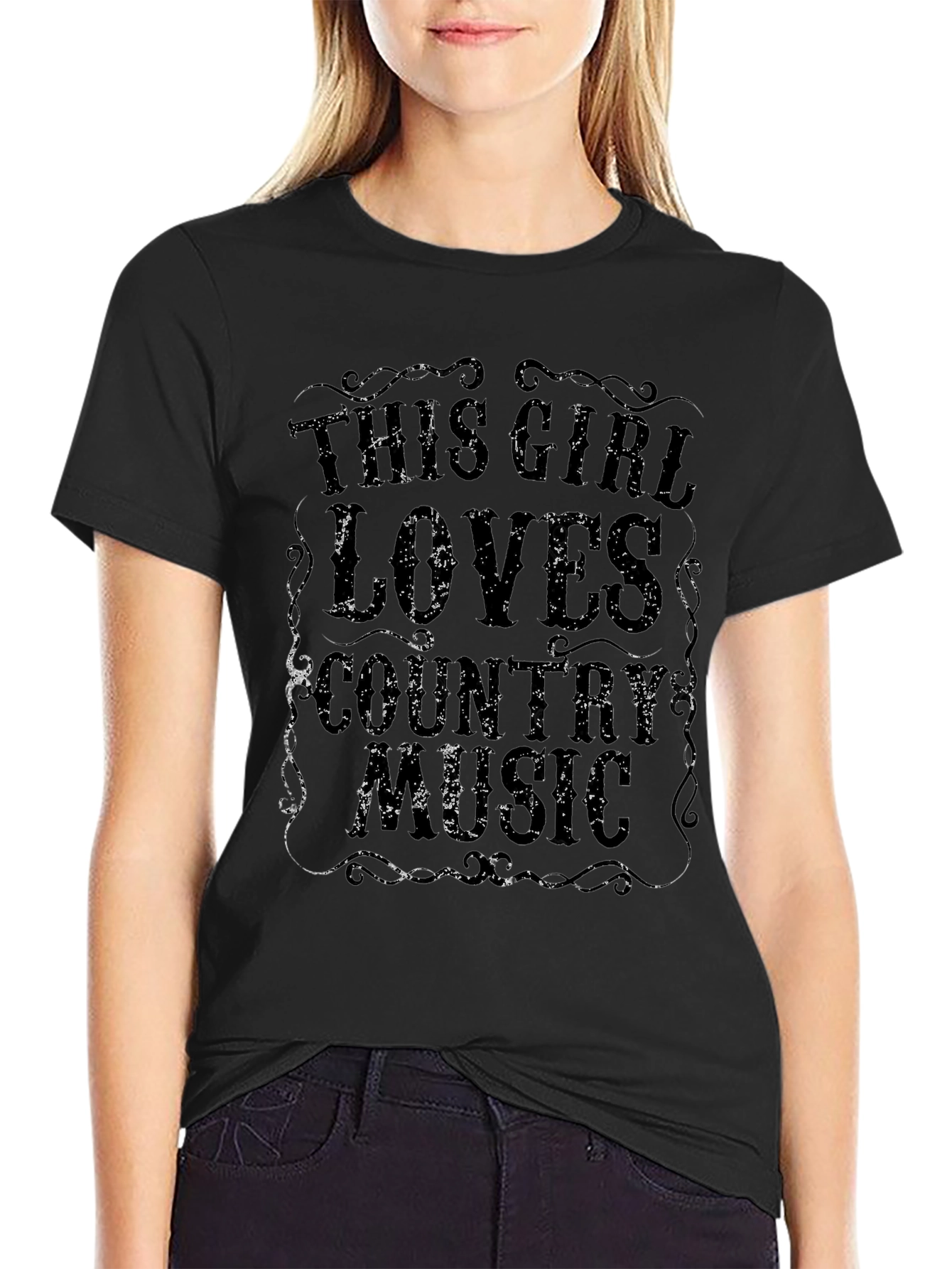 Country Music Lover T-Shirt - Black