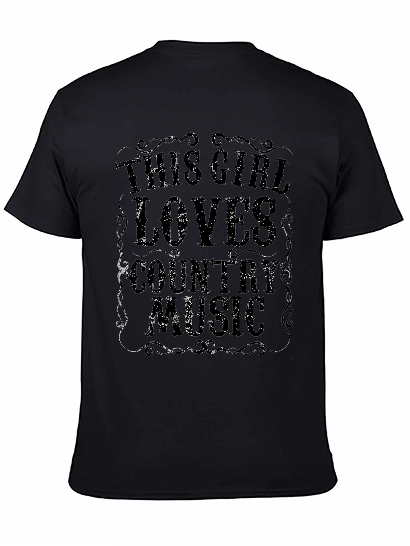 Country Music Lover T-Shirt - Black