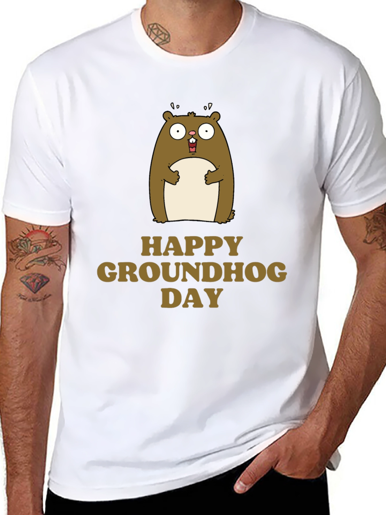 Happy Groundhog Day T-Shirt Cute Marmot Graphic Tee
