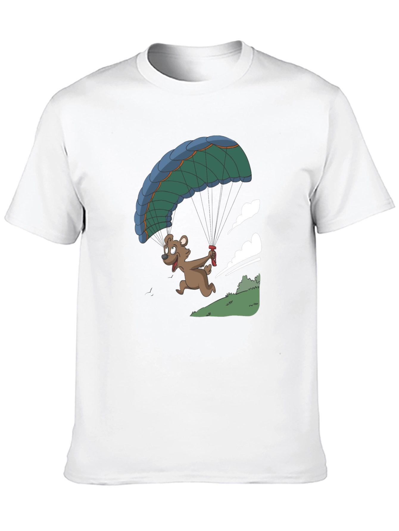 Bear Parachute Graphic T-Shirt - Black Casual Tee