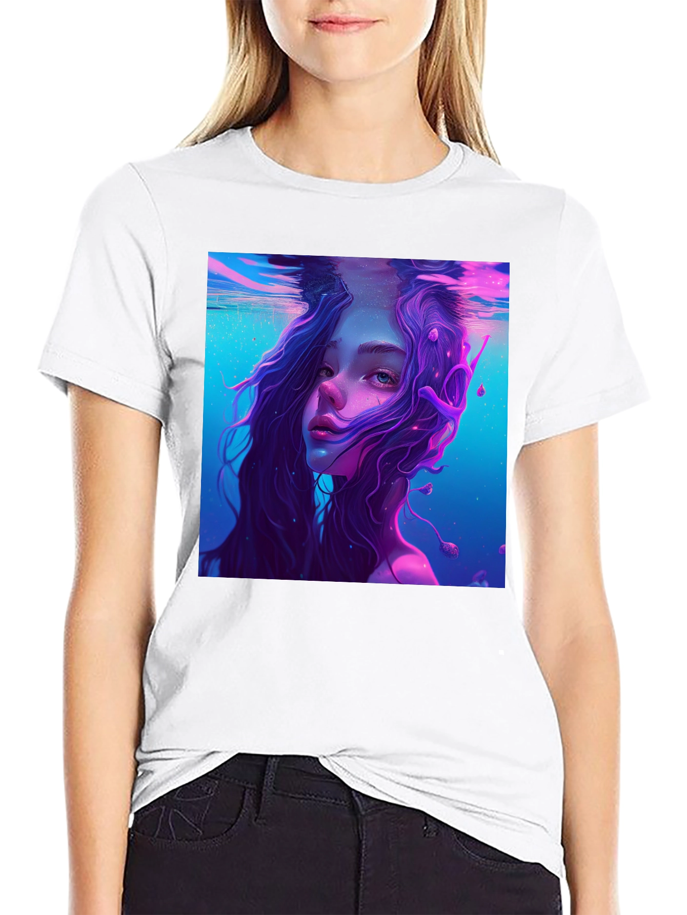 Underwater Dreamscape Graphic Tee - Mens Black T-Shirt