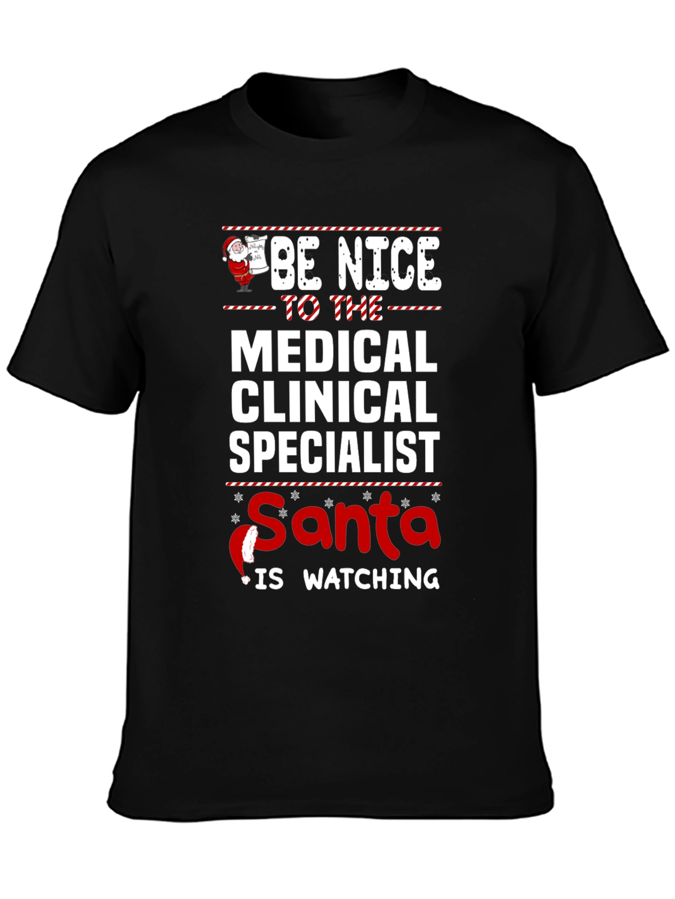 Medical Clinical Specialist Santa Watching T-Shirt