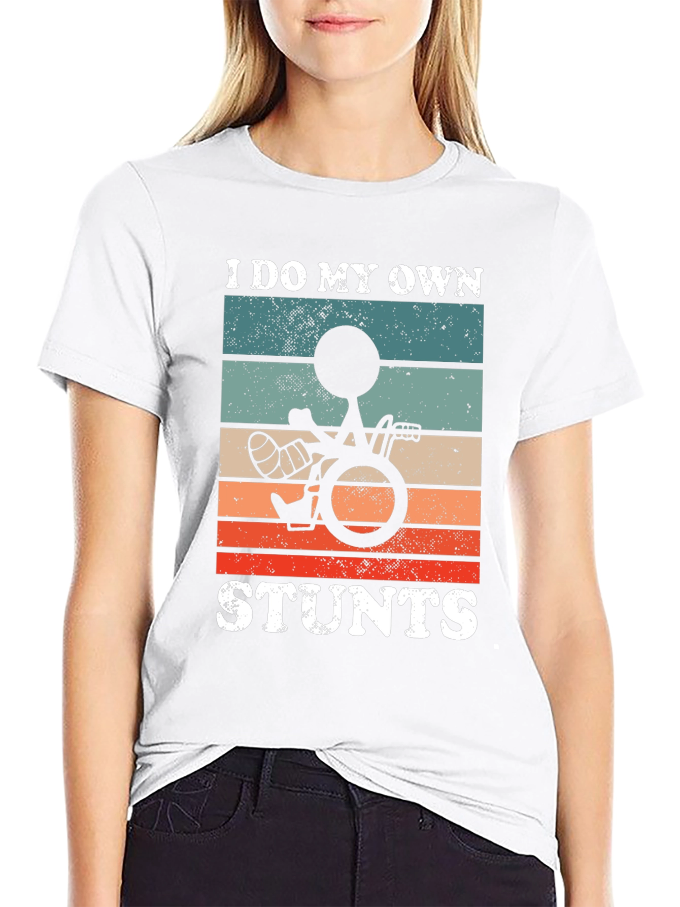 Funny I Do My Own Stunts Wheelchair T-Shirt