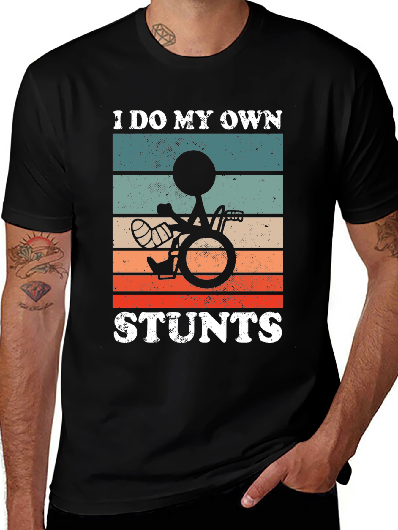 Funny I Do My Own Stunts Wheelchair T-Shirt