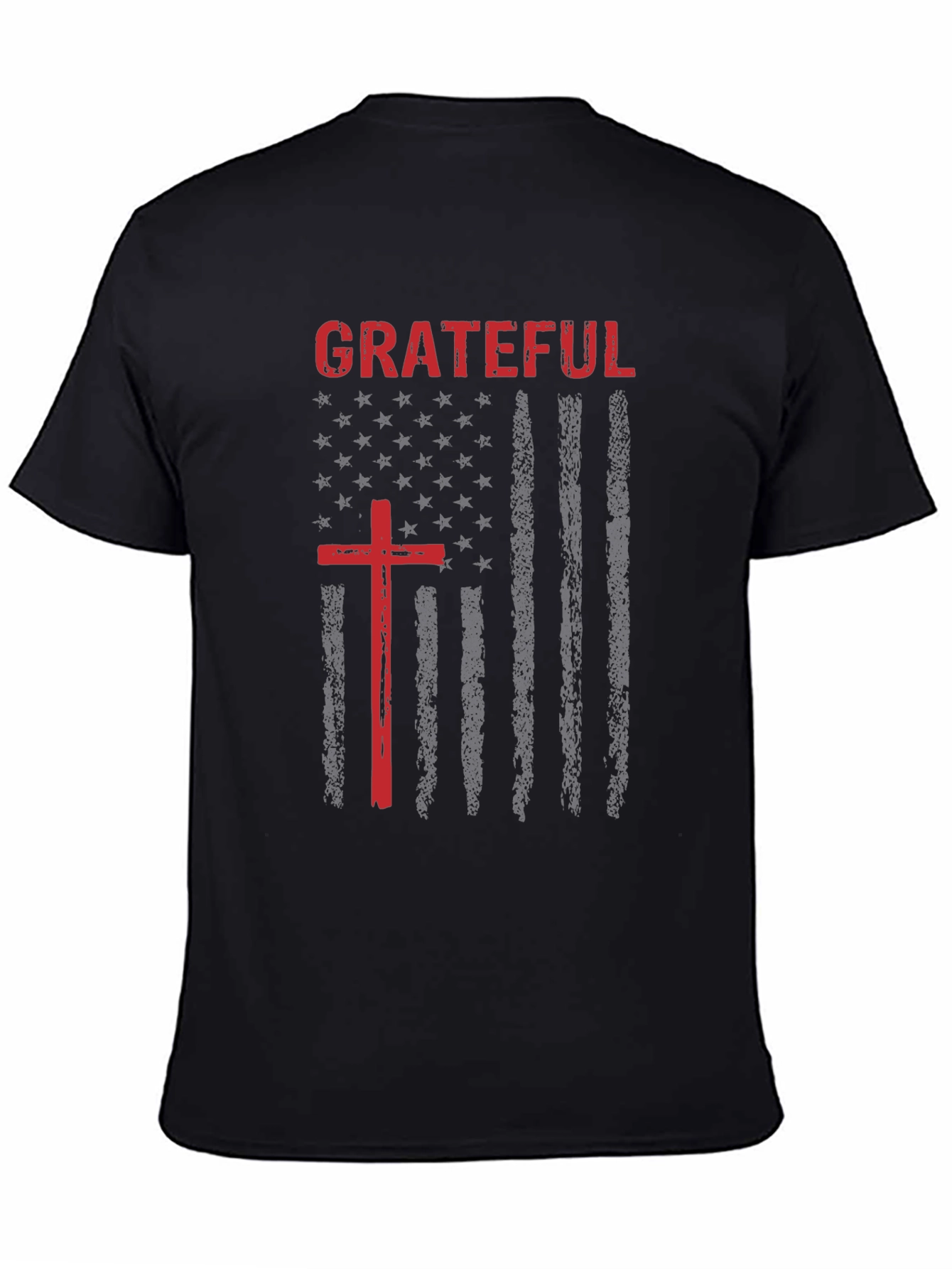 Grateful Cross Graphic Print Crew Neck T-Shirt