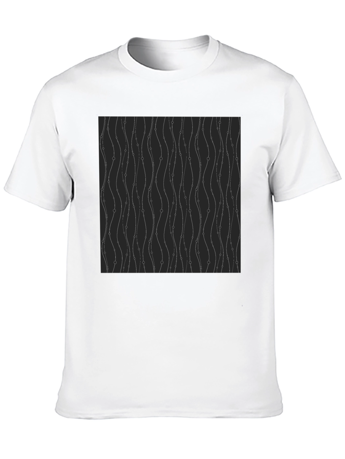 Modern Wavy Line Pattern Tee - Stylish Everyday Wear