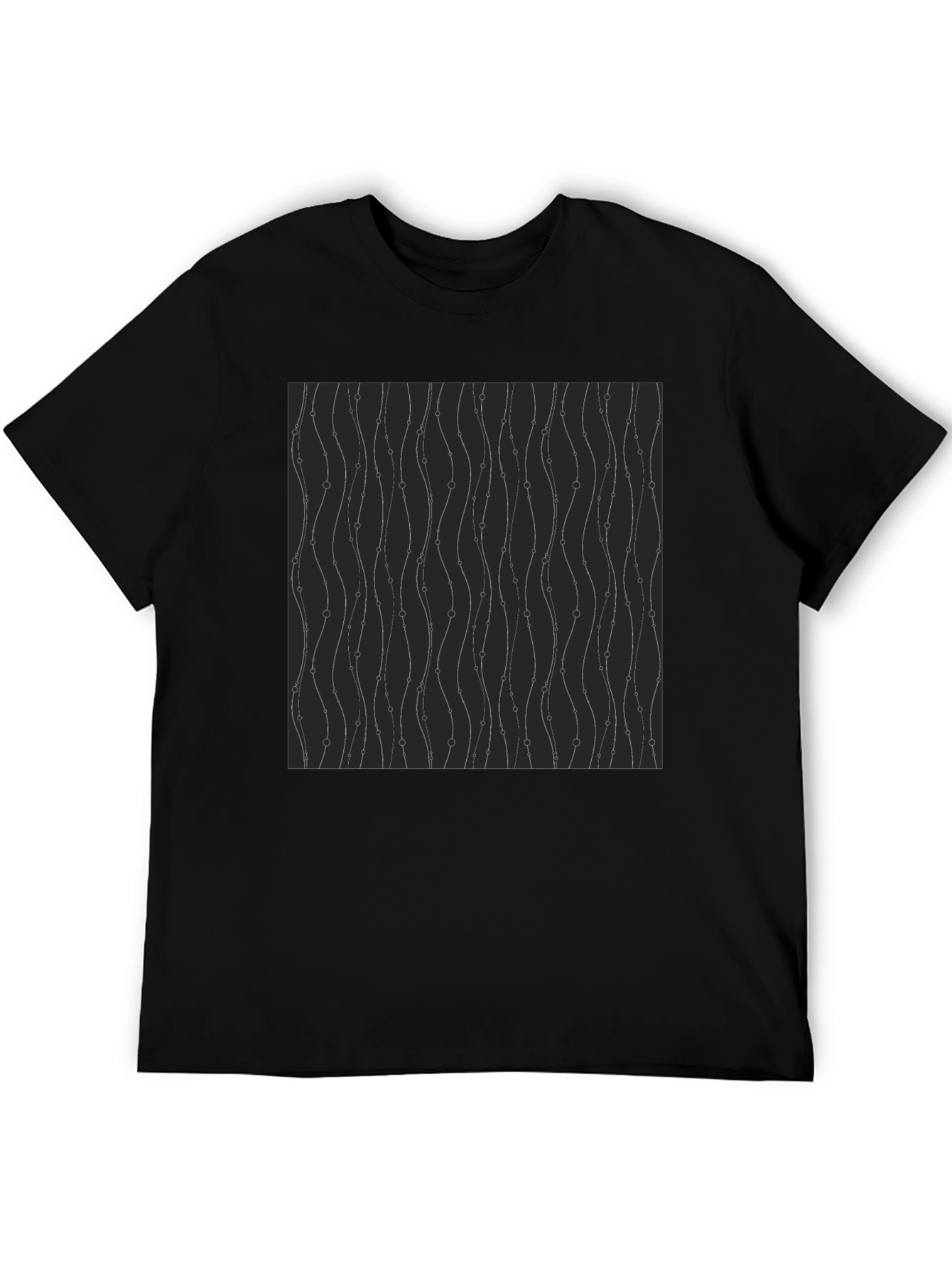 Modern Wavy Line Pattern Tee - Stylish Everyday Wear