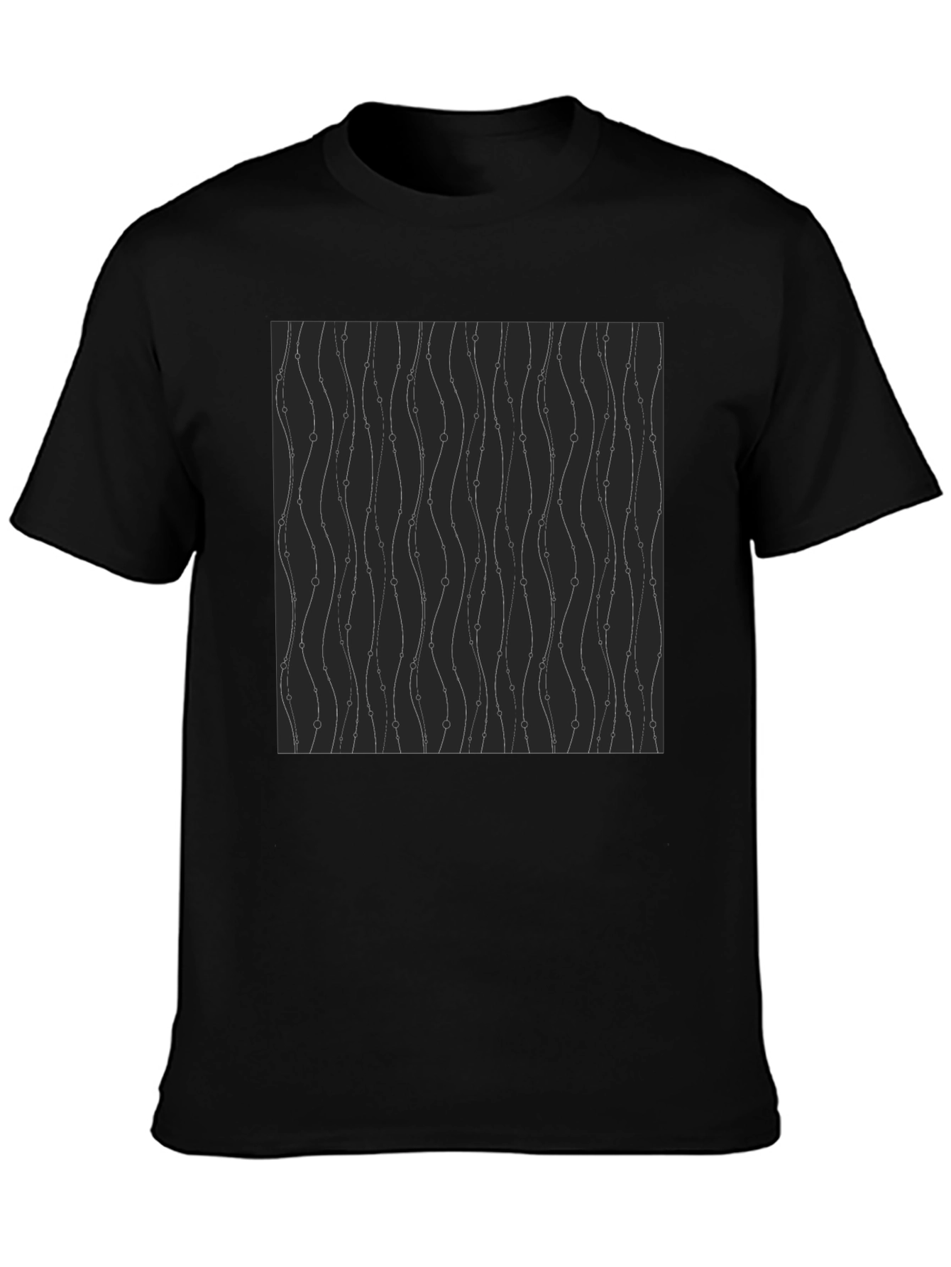 Modern Wavy Line Pattern Tee - Stylish Everyday Wear