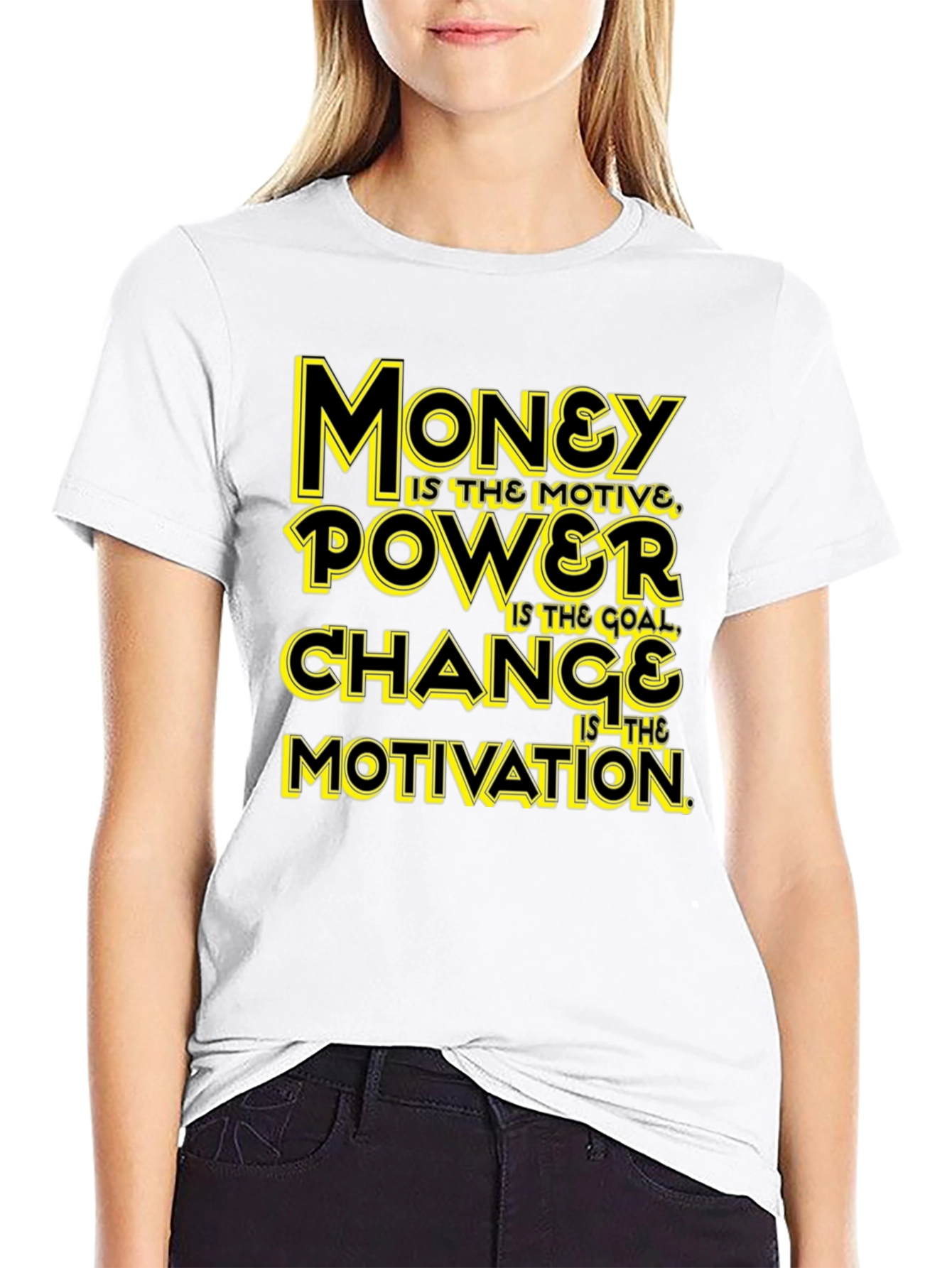 Money Power Change Motivation Black Graphic Tee