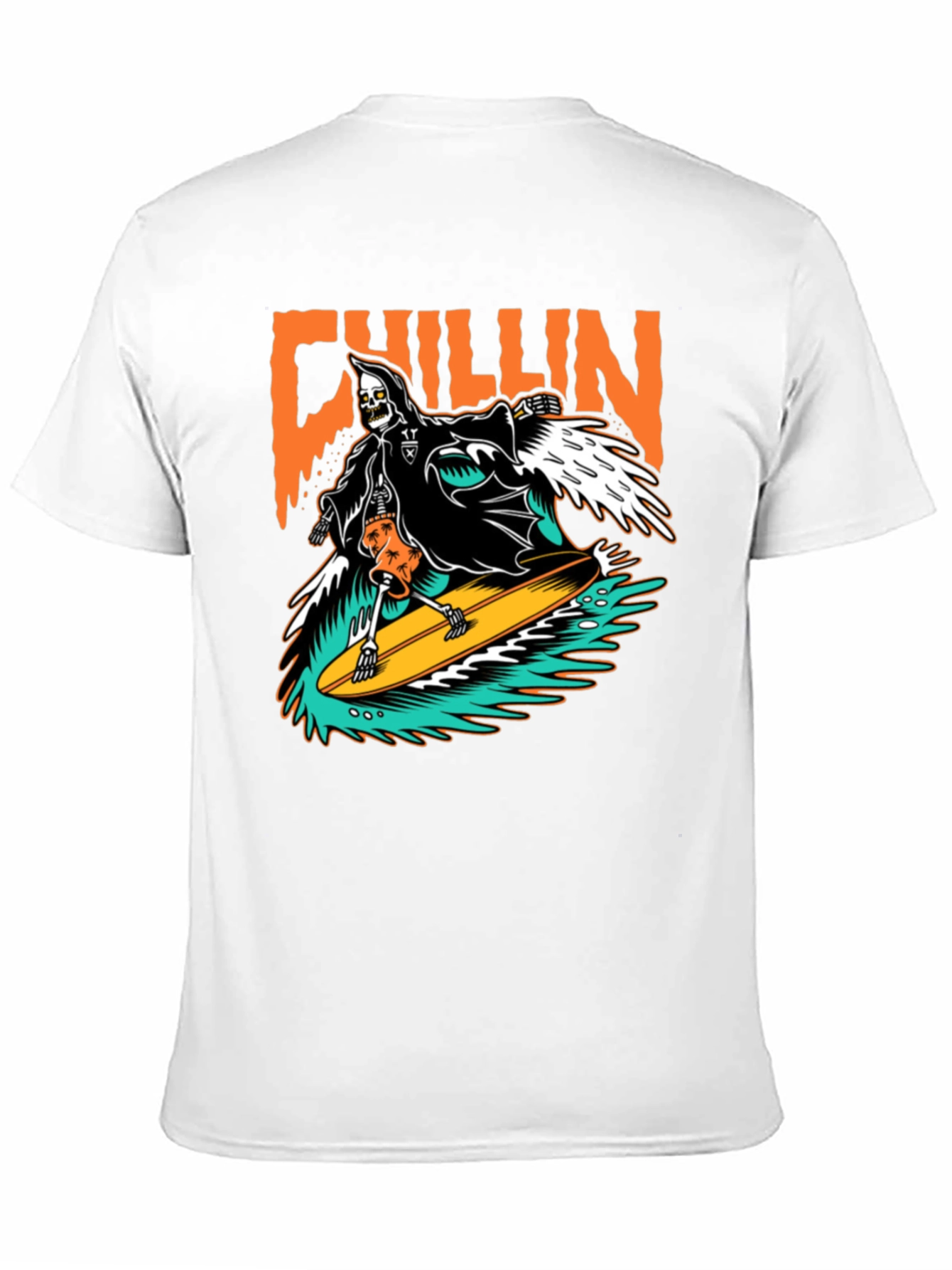 Chillin Reaper Surfing Graphic T-Shirt