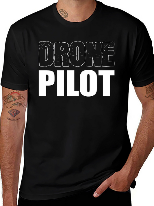Drone Pilot T-Shirt - Black Crew Neck Tee