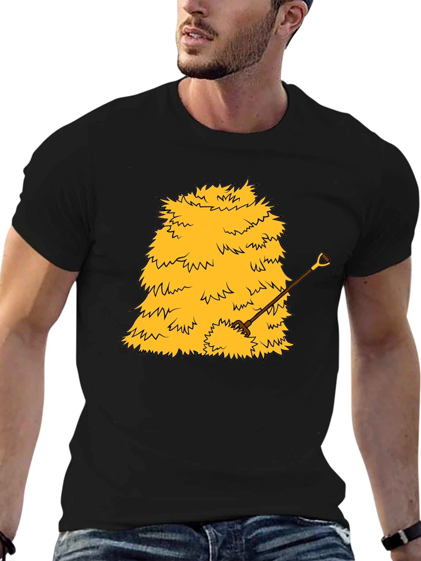Haystack & Shovel Graphic Tee - Novelty Black T-Shirt