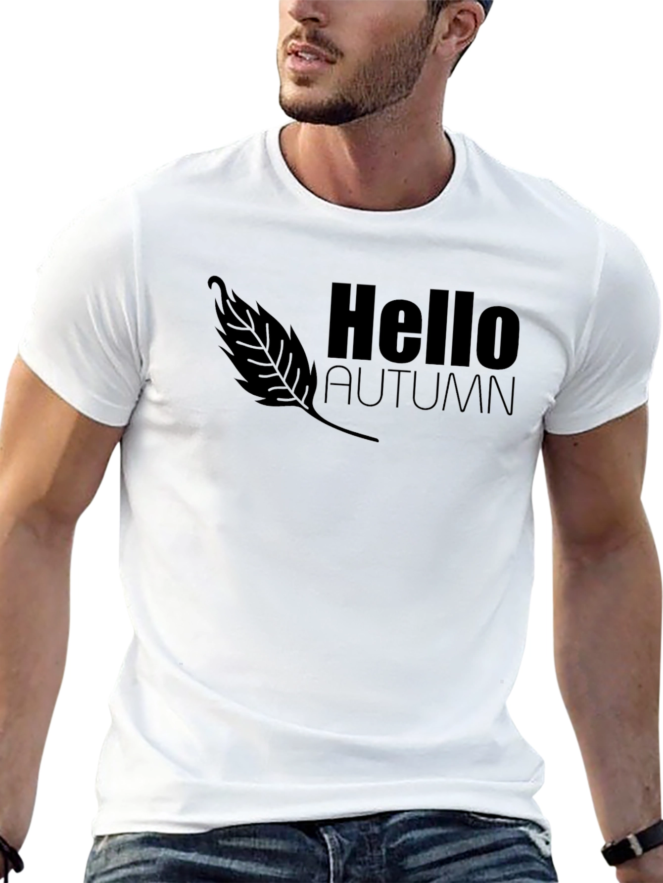 Hello Autumn Black Graphic Tee