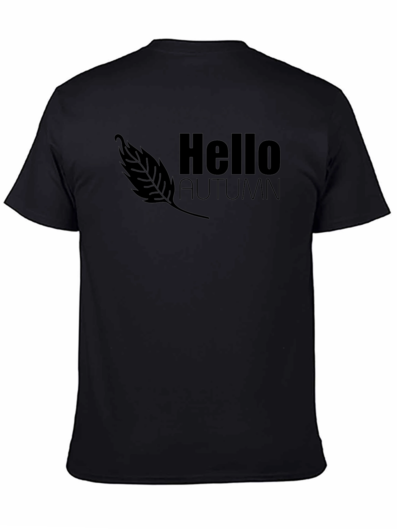 Hello Autumn Black Graphic Tee
