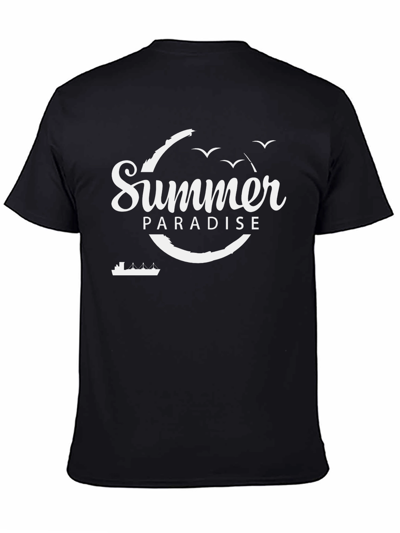 Summer Paradise Black Graphic T-Shirt