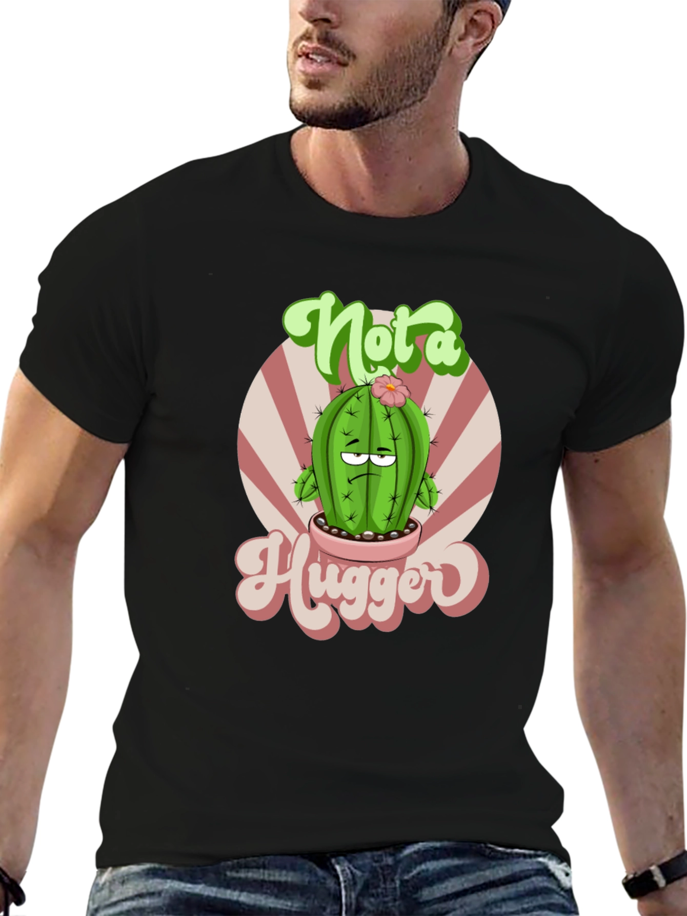 Not a Hugger Cactus Graphic T-Shirt