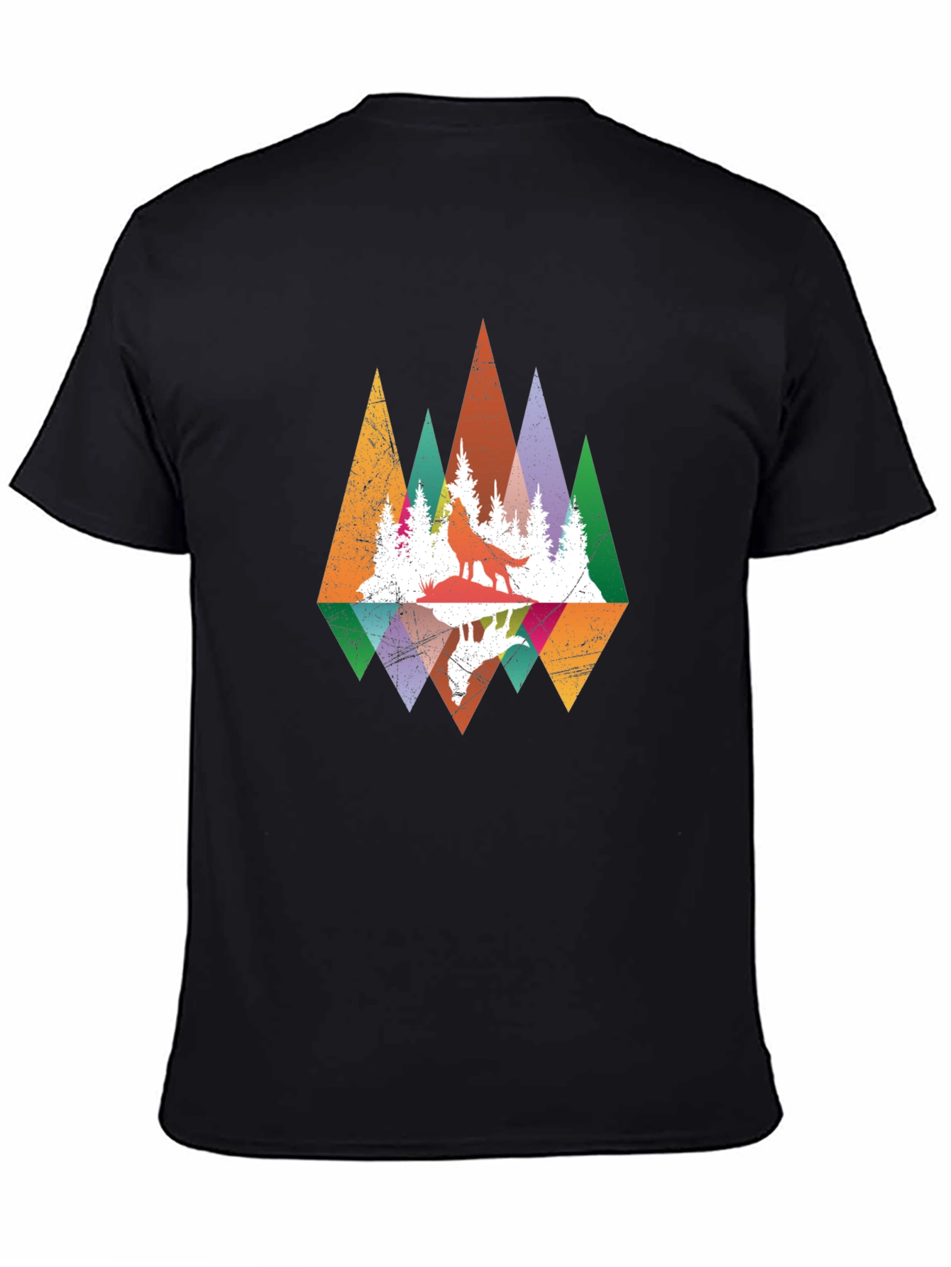 Wolf Reflection Graphic Tee - Mens Black T-Shirt