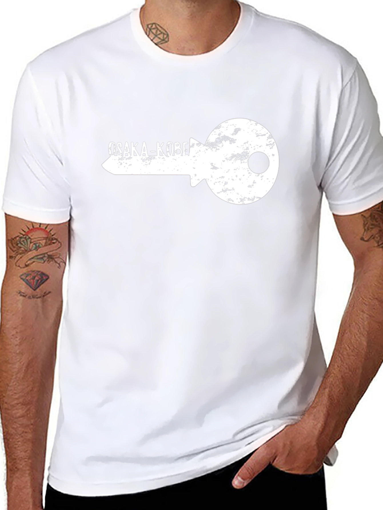 Osaka-Kobe Key Graphic T-Shirt - Retro Style