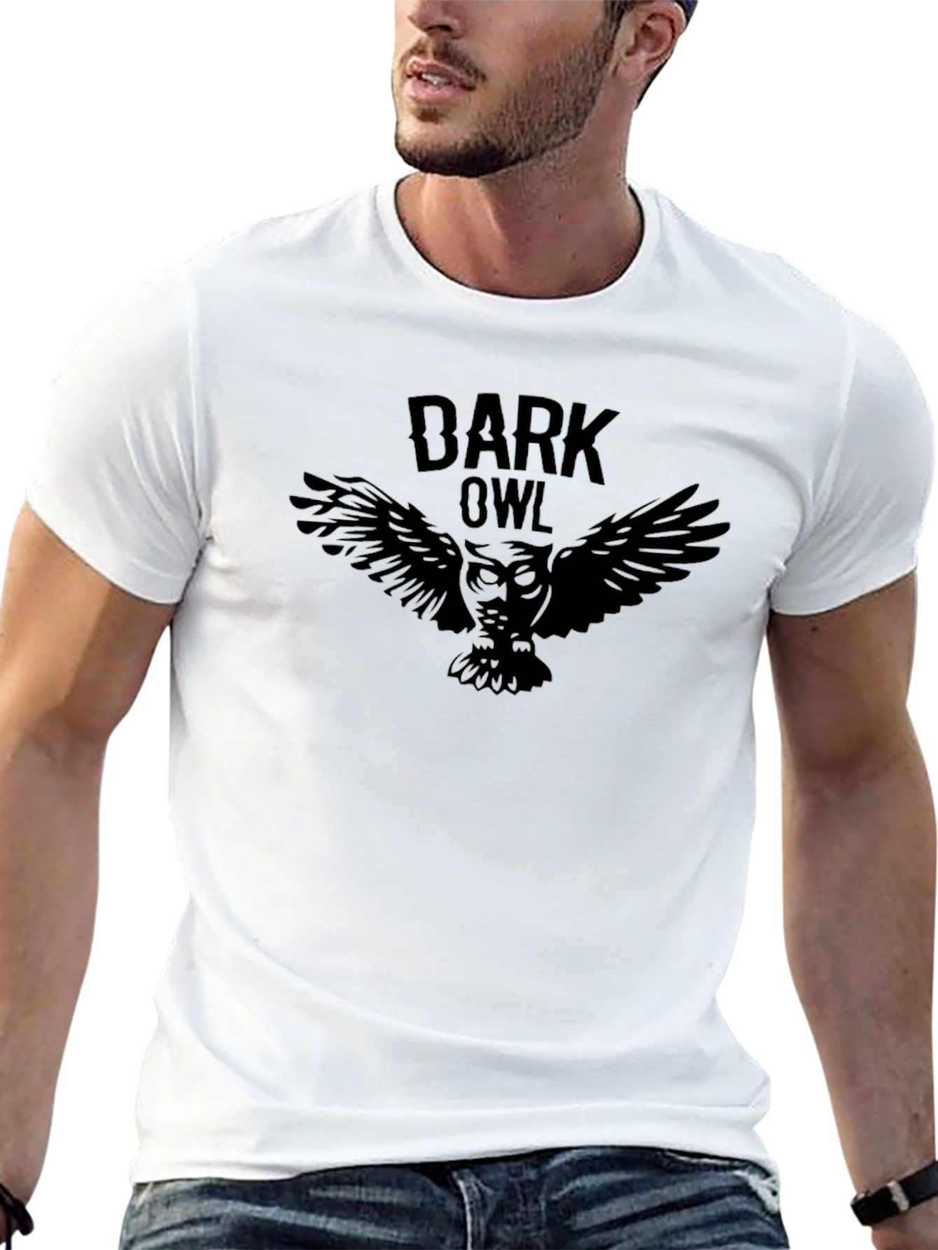 Dark Owl Graphic T-Shirt - Premium Black Cotton Tee
