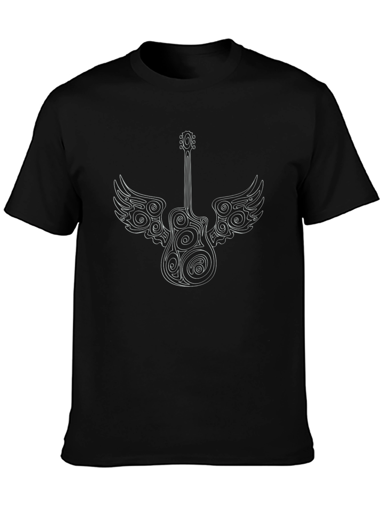 Black Guitar Wings Graphic Tee