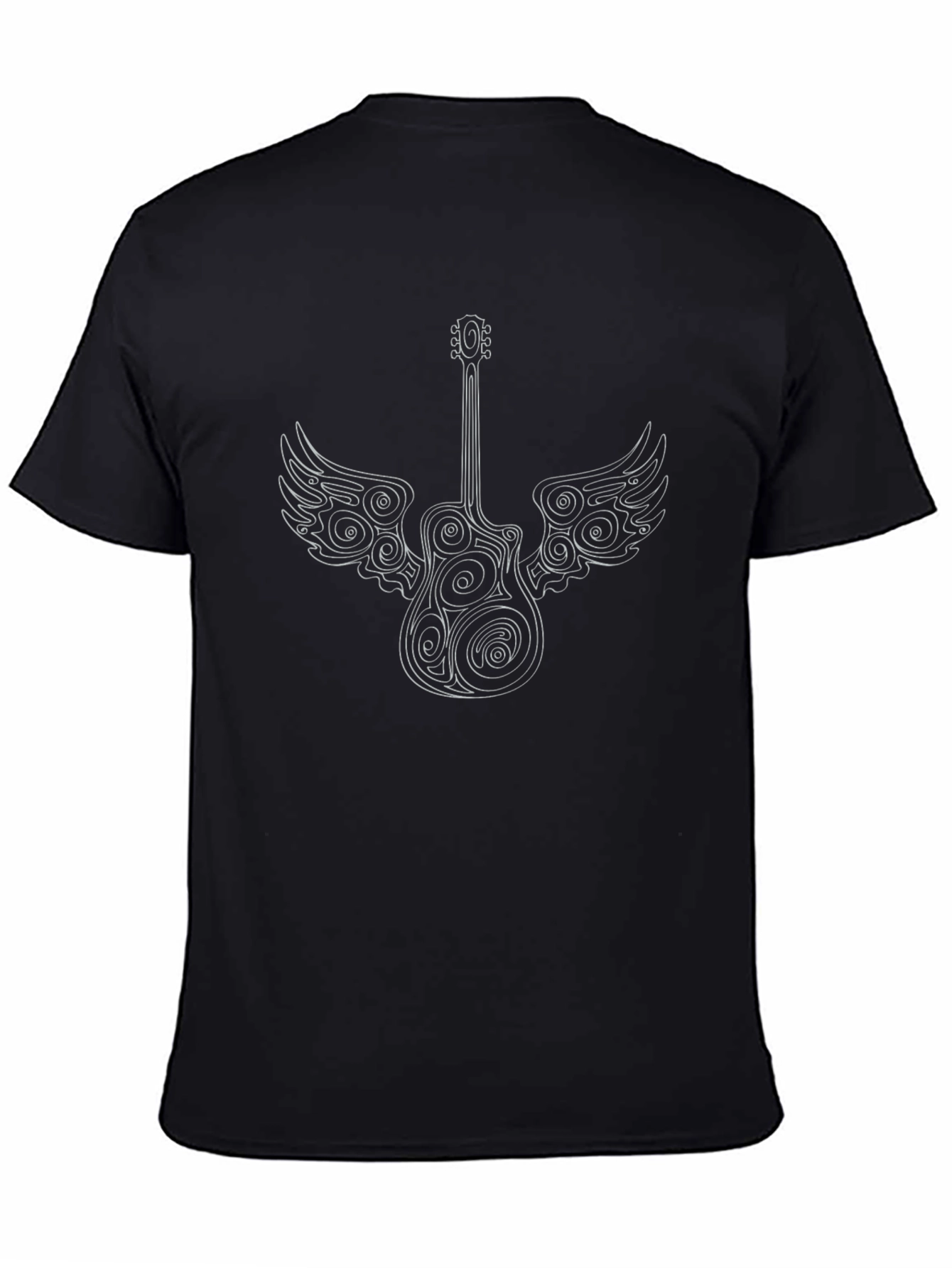 Black Guitar Wings Graphic Tee