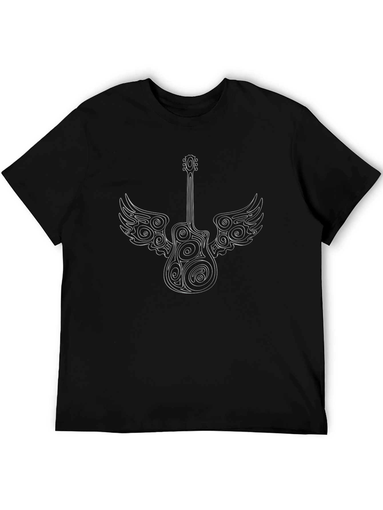 Black Guitar Wings Graphic Tee
