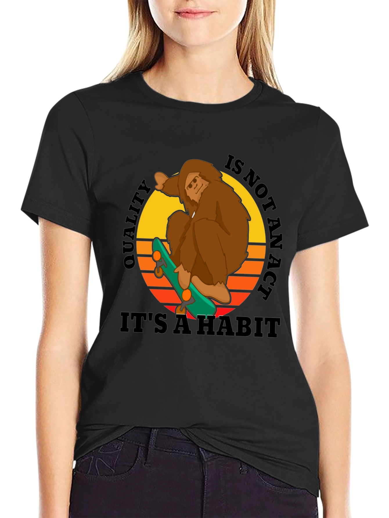 Sasquatch Skateboard Graphic T-Shirt