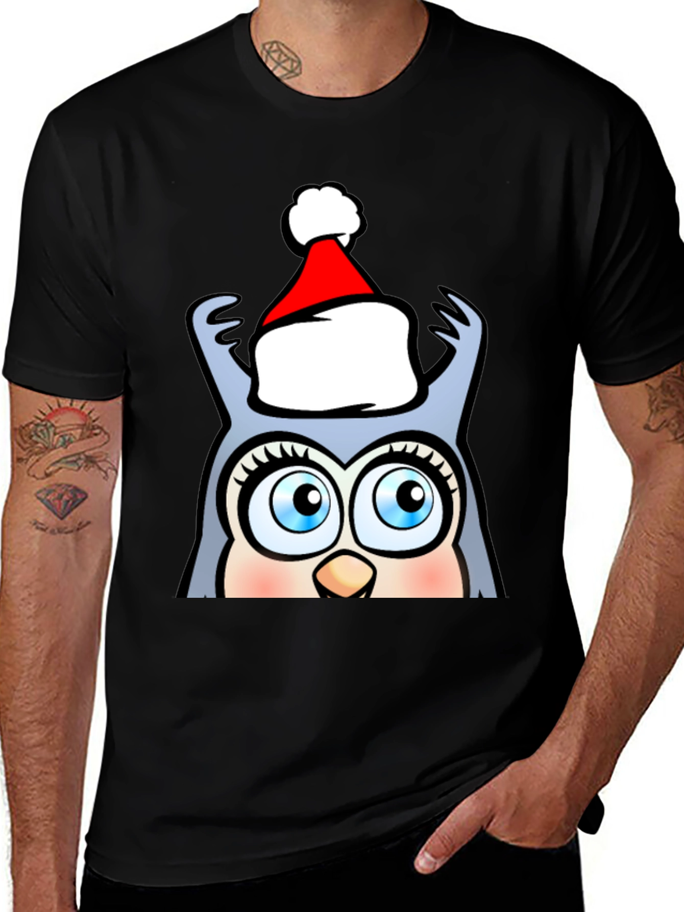 Festive Owl T-Shirt - Holiday Cheer