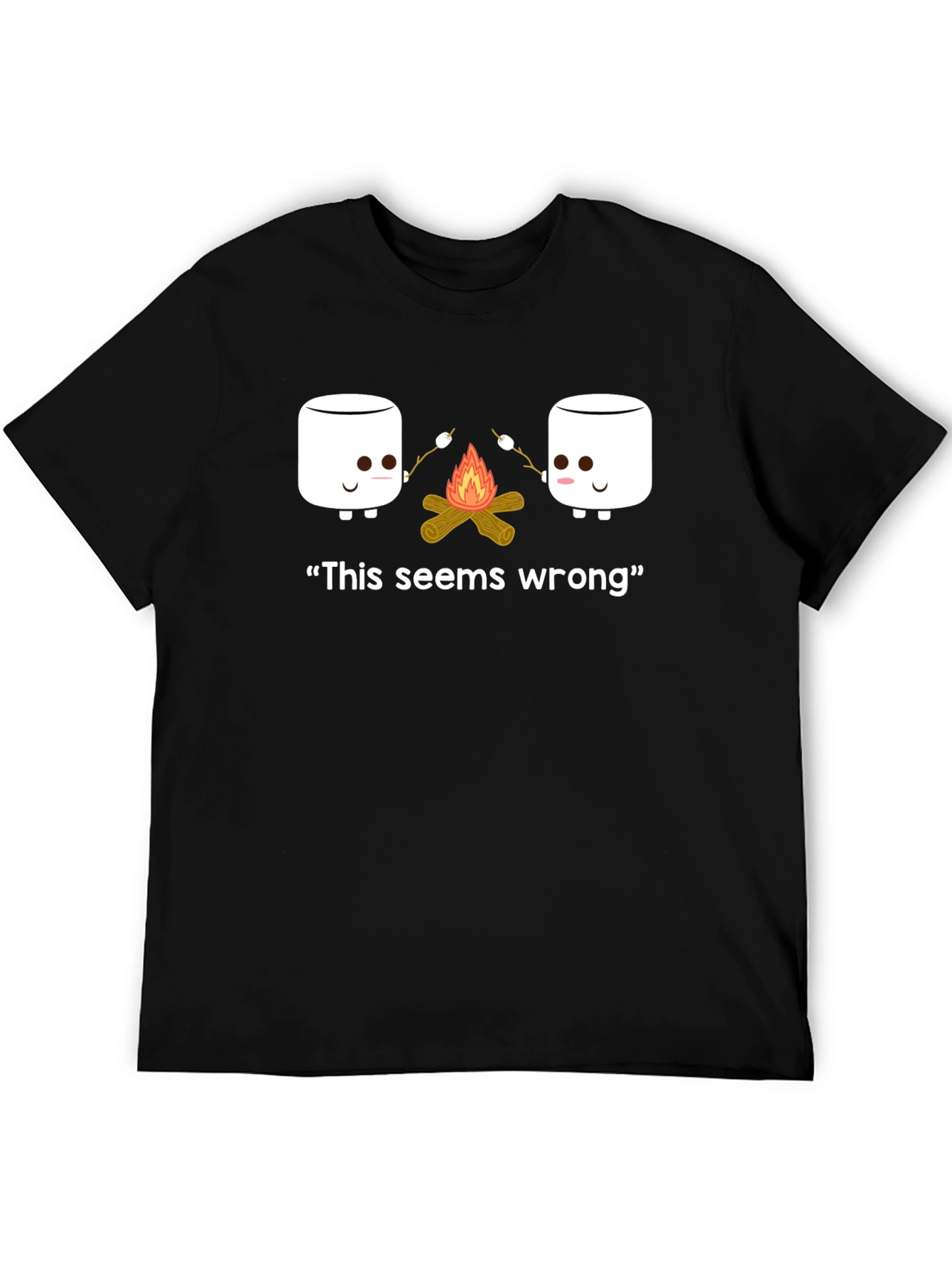 Funny Marshmallow Campfire Graphic T-Shirt